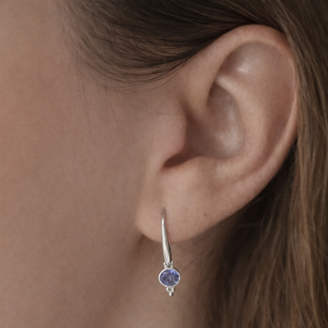 vive oorbellen zilver tanzaniet