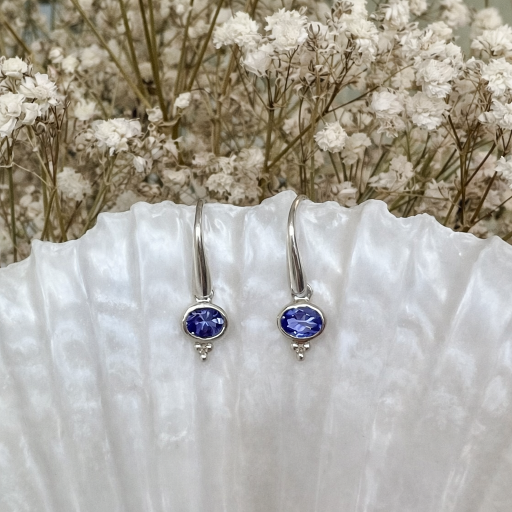 vive oorbellen zilver tanzaniet